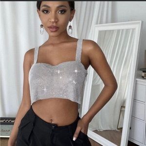 Gold sparkle crop top-Holiday glam!